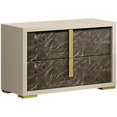 Sonia Nightstand in Pearl Metallic & Brown & Cream Marble Look